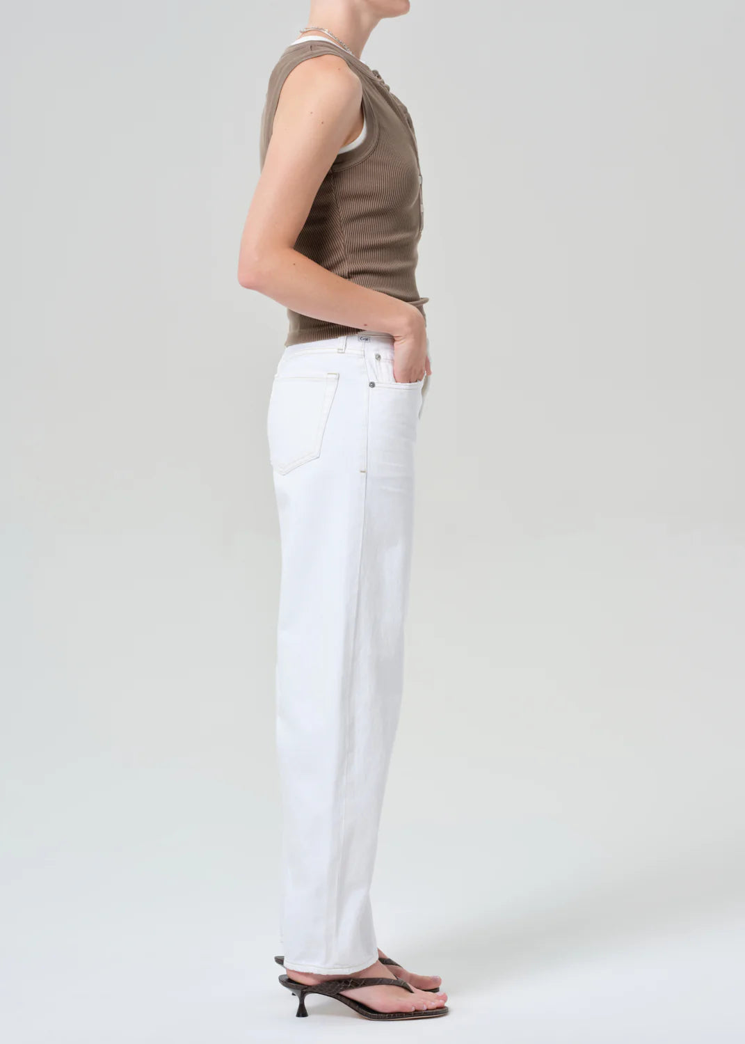 white relaxed denim pant