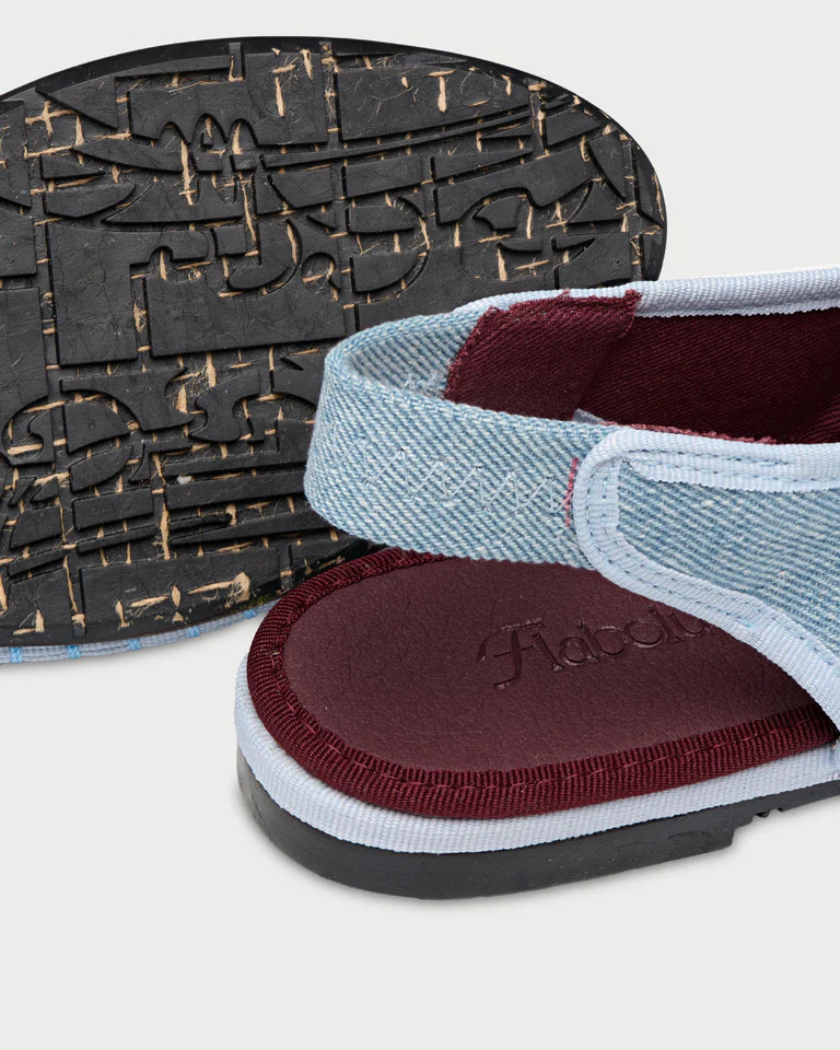 light blue denim flat shoe