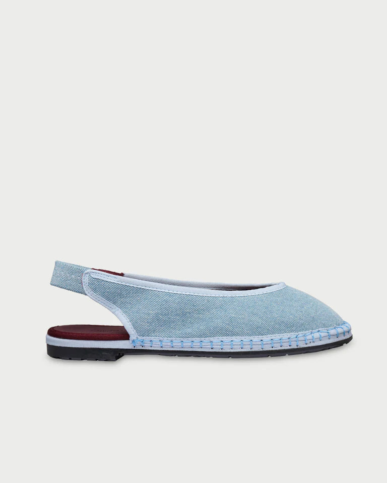 light blue denim flat shoe