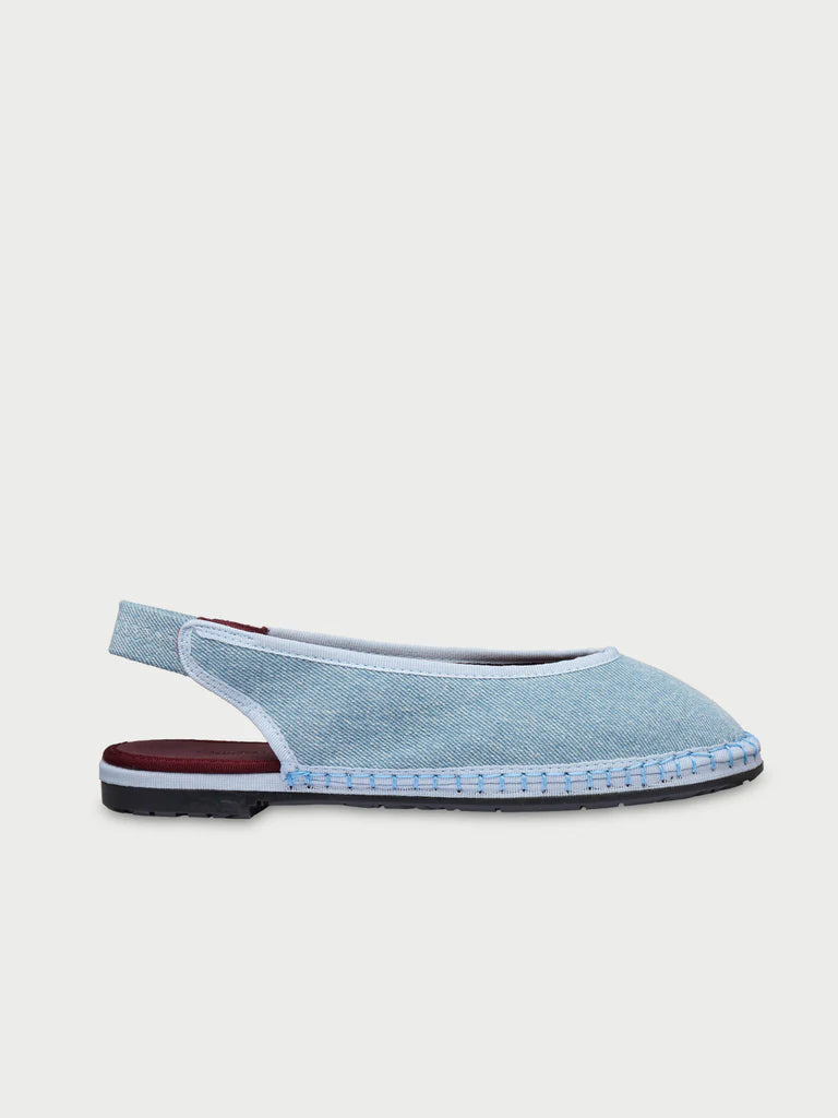 light blue denim flat shoe