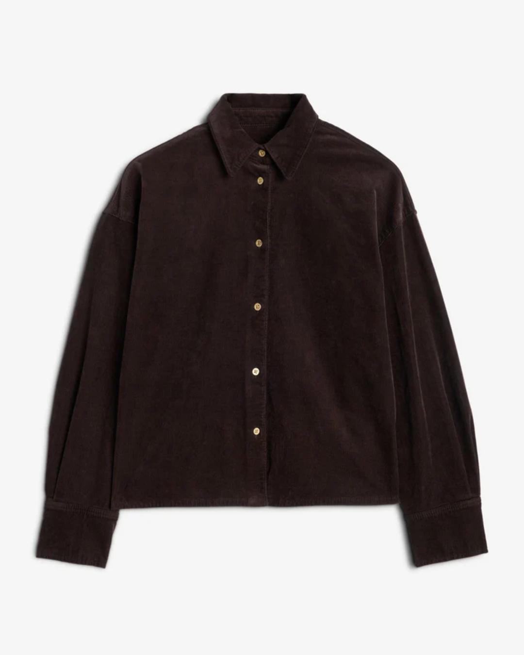 brown corduroy button up shirt
