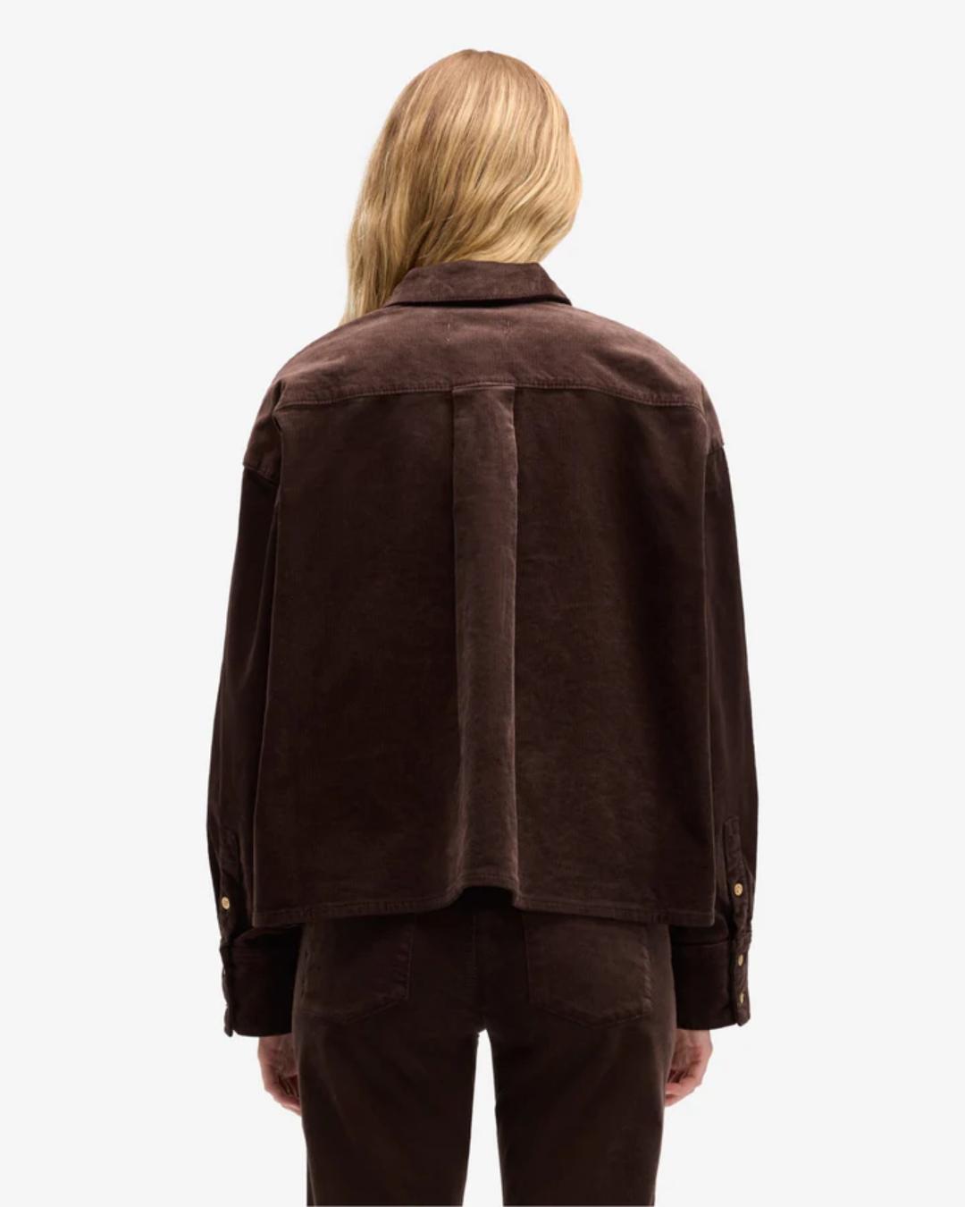 brown corduroy button up shirt