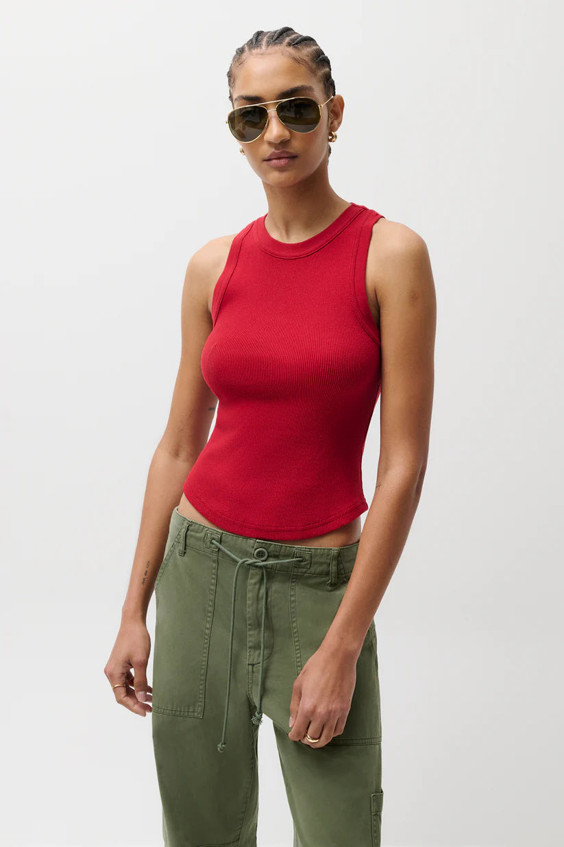 red racerback tank top