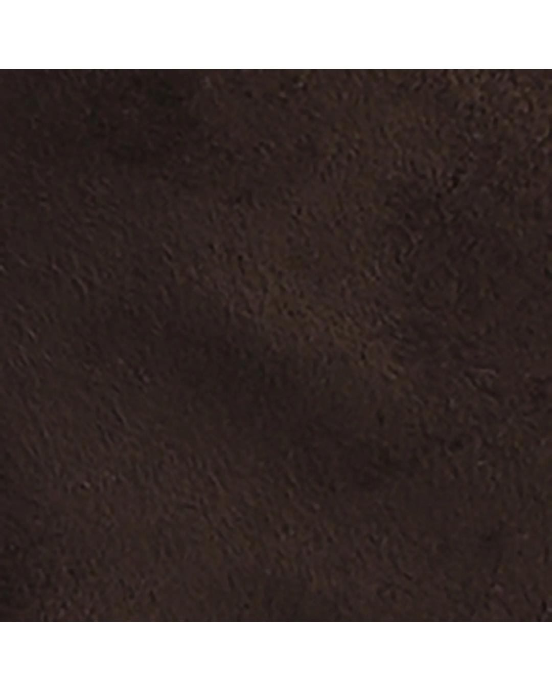 brown suede angle boot with a kitten heel