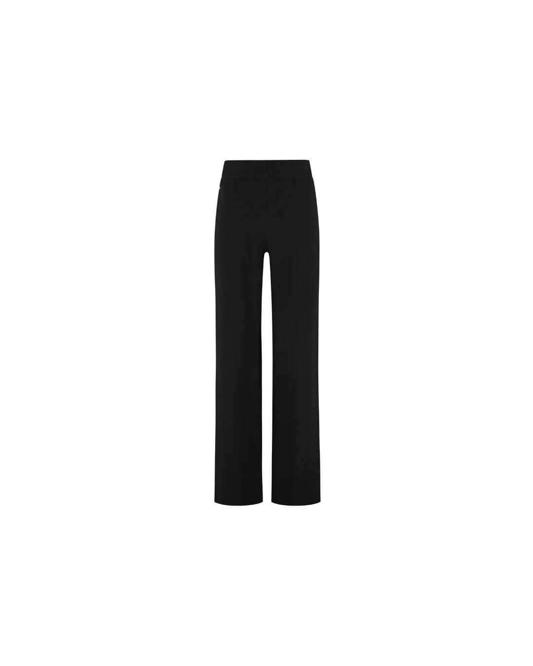 wide leg knit pant in black