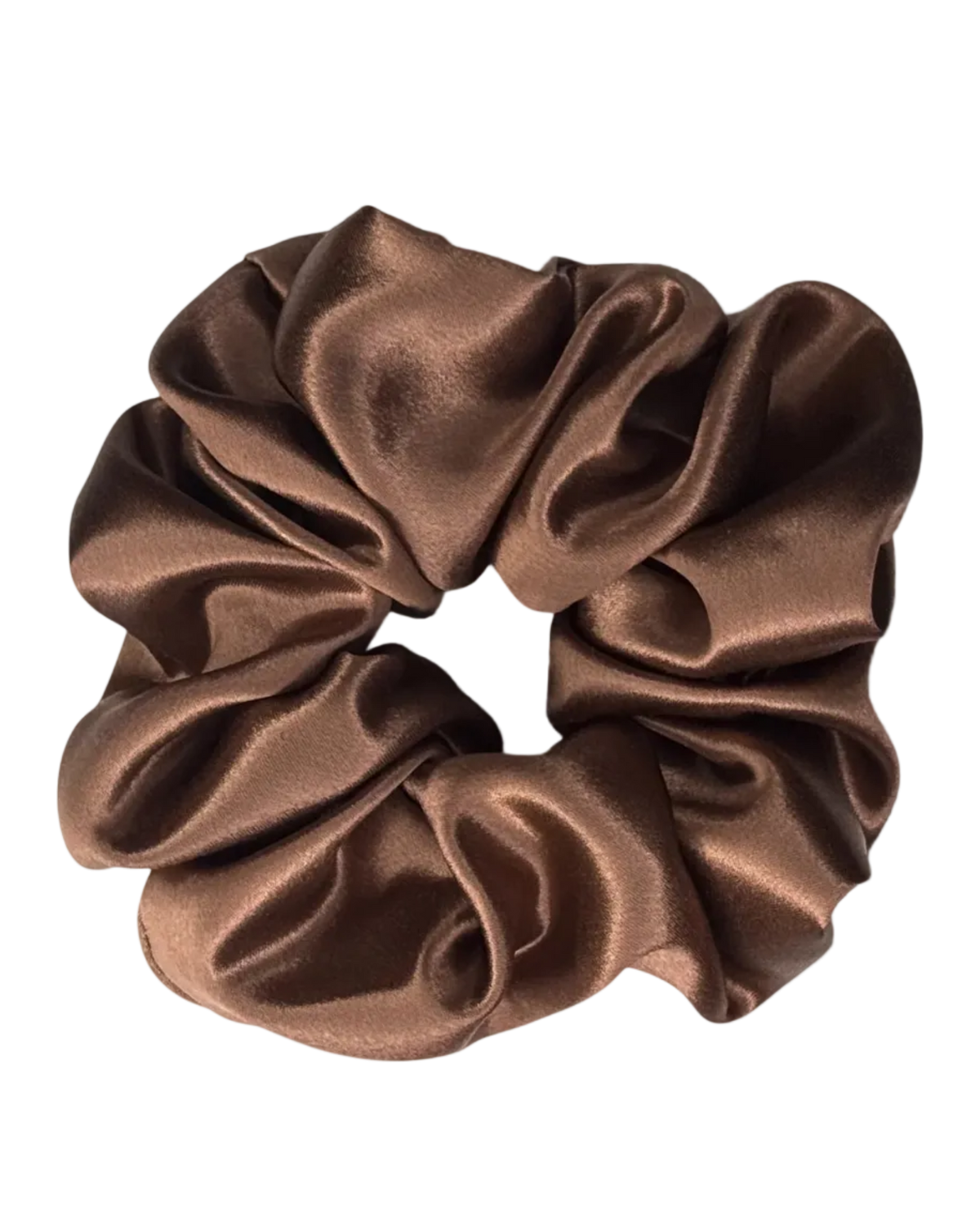 brown satin scrunchie