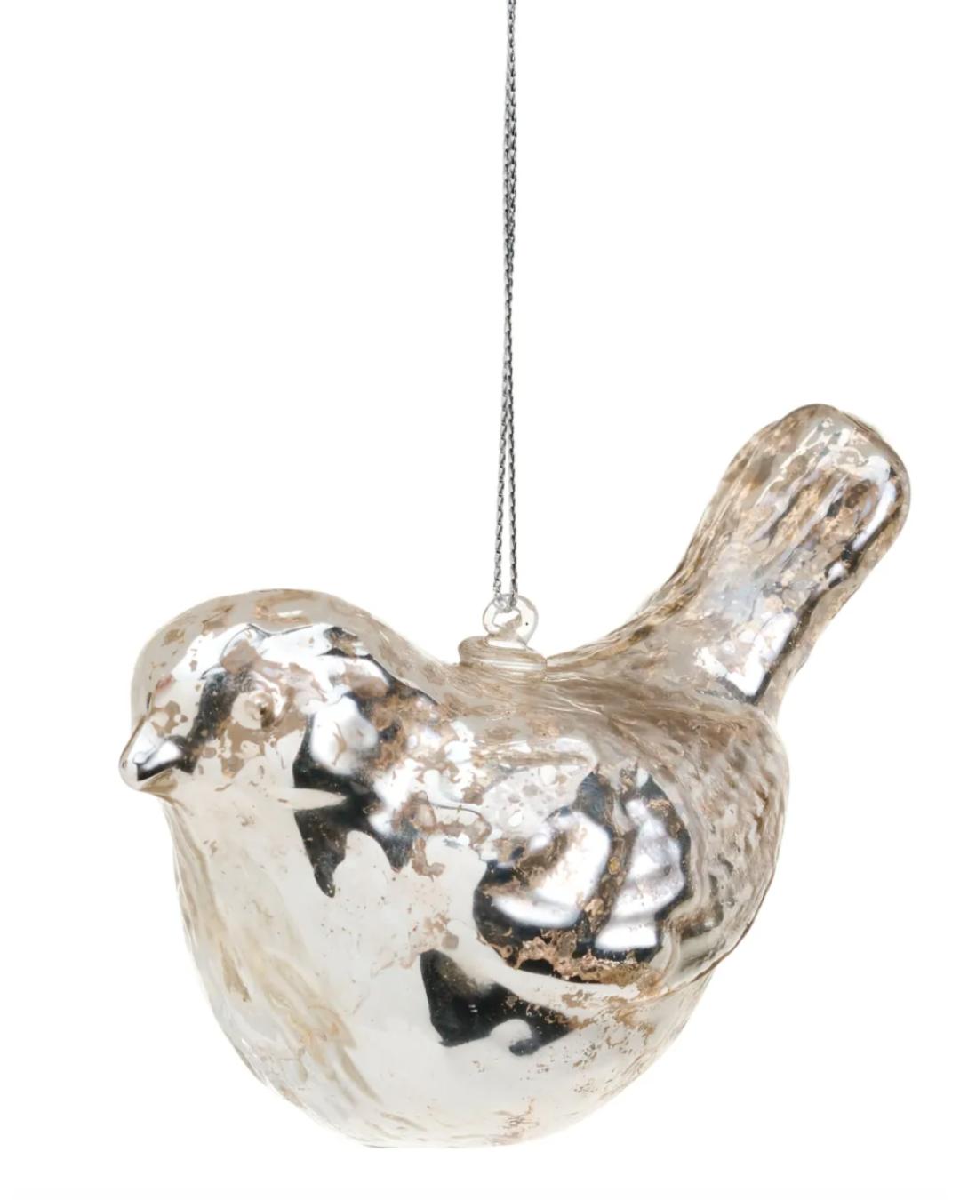 silver bird ornament