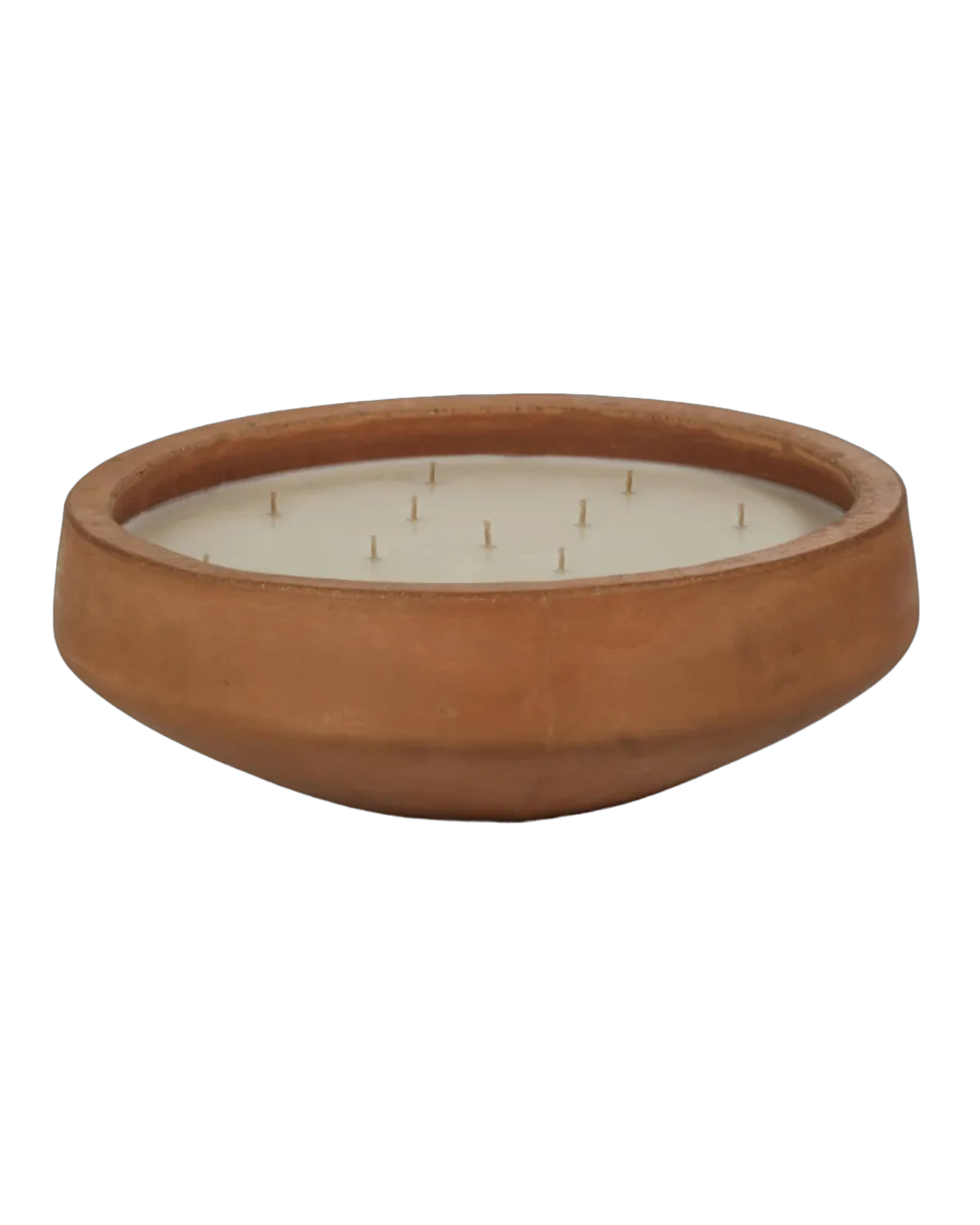 large clay pot with a 13 wick candle
