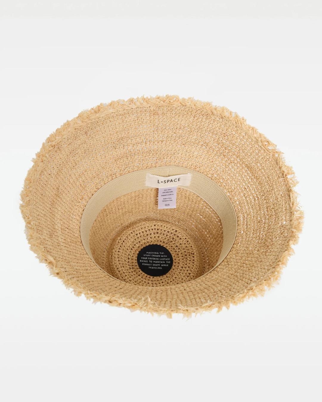 straw bucket hat in beige