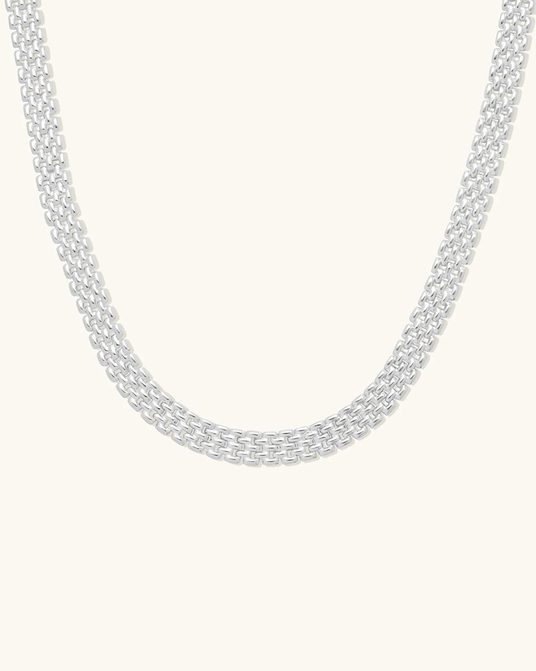 statement link necklace in silver