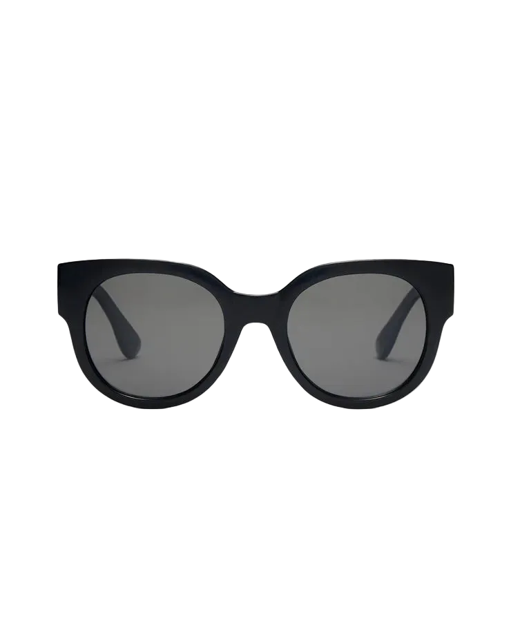 black sunglasses with grey lenses