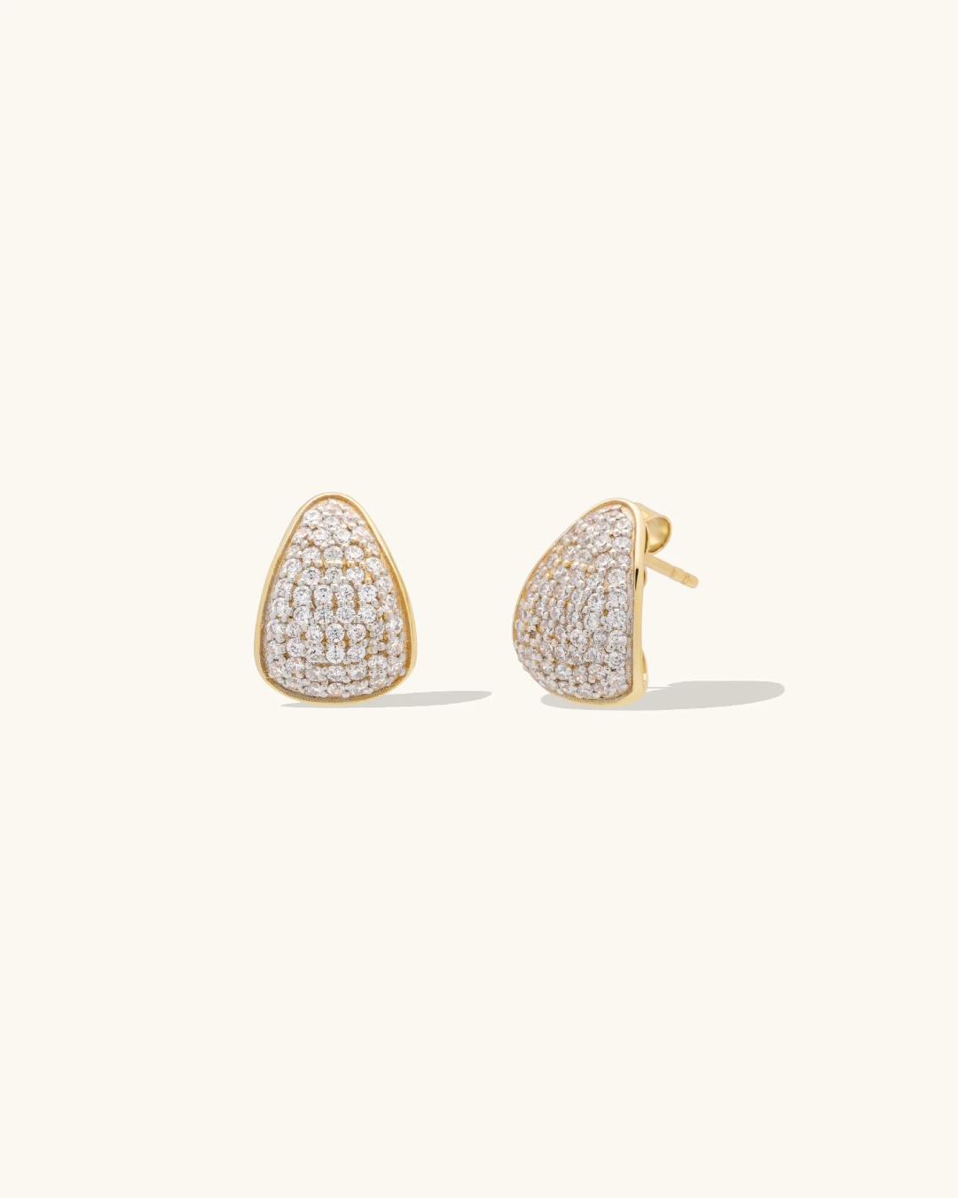 pear shaped gold earrings with diamonds
