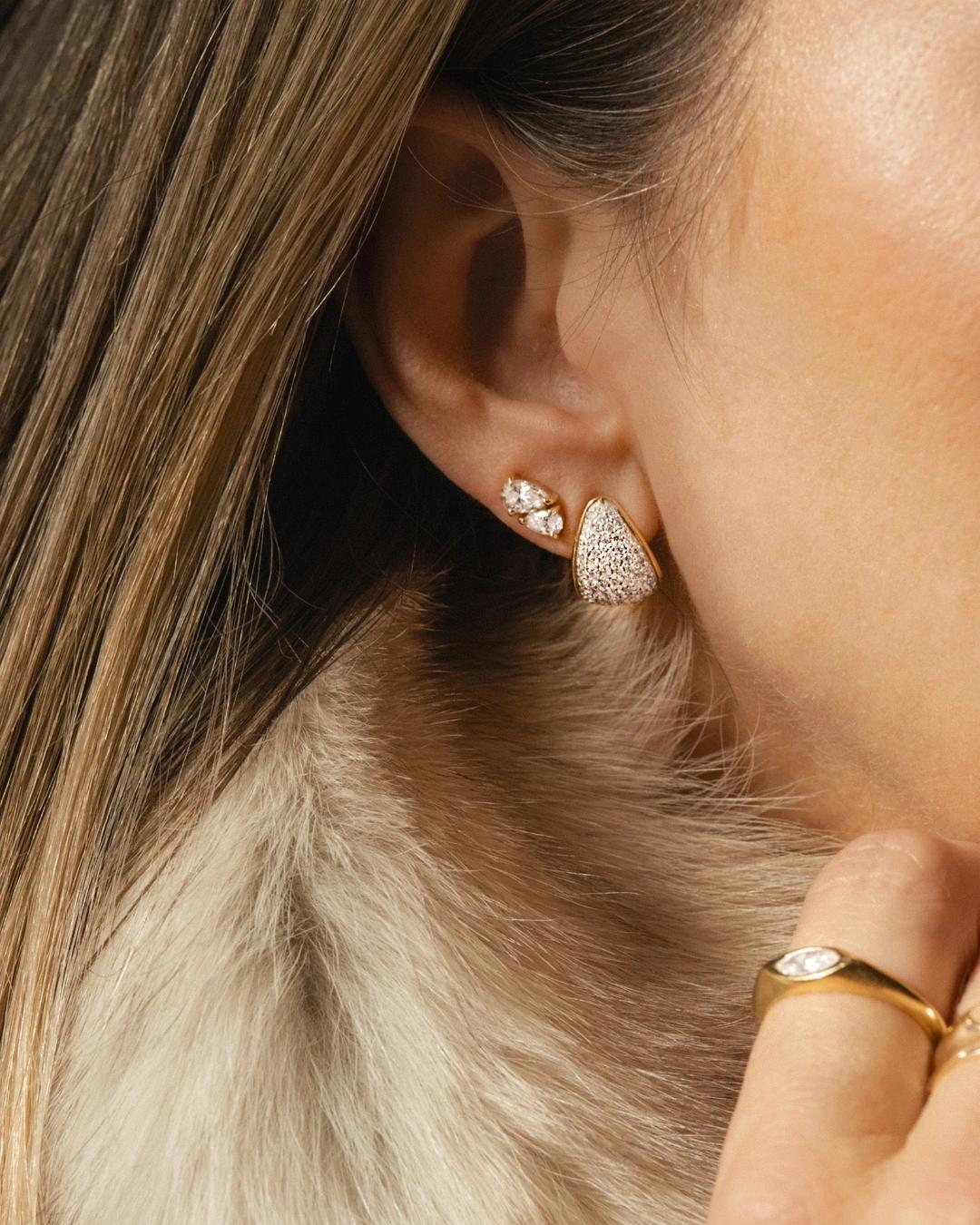 pear shaped gold earrings with diamonds