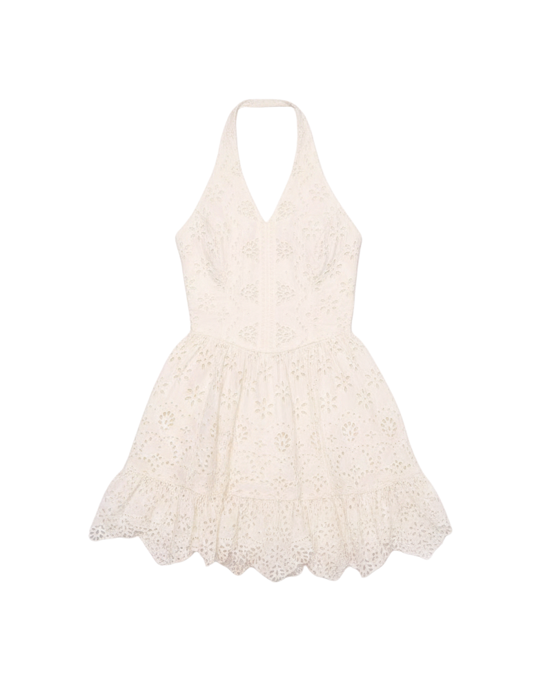 mini white halter dress