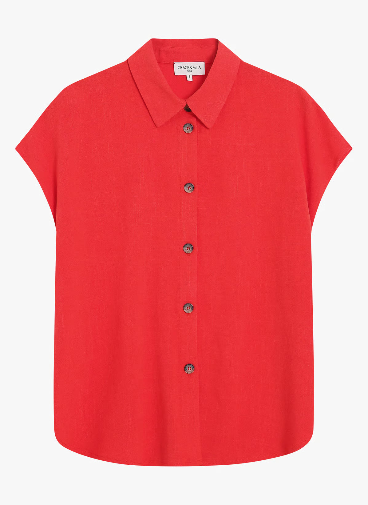 short sleeve red blouse