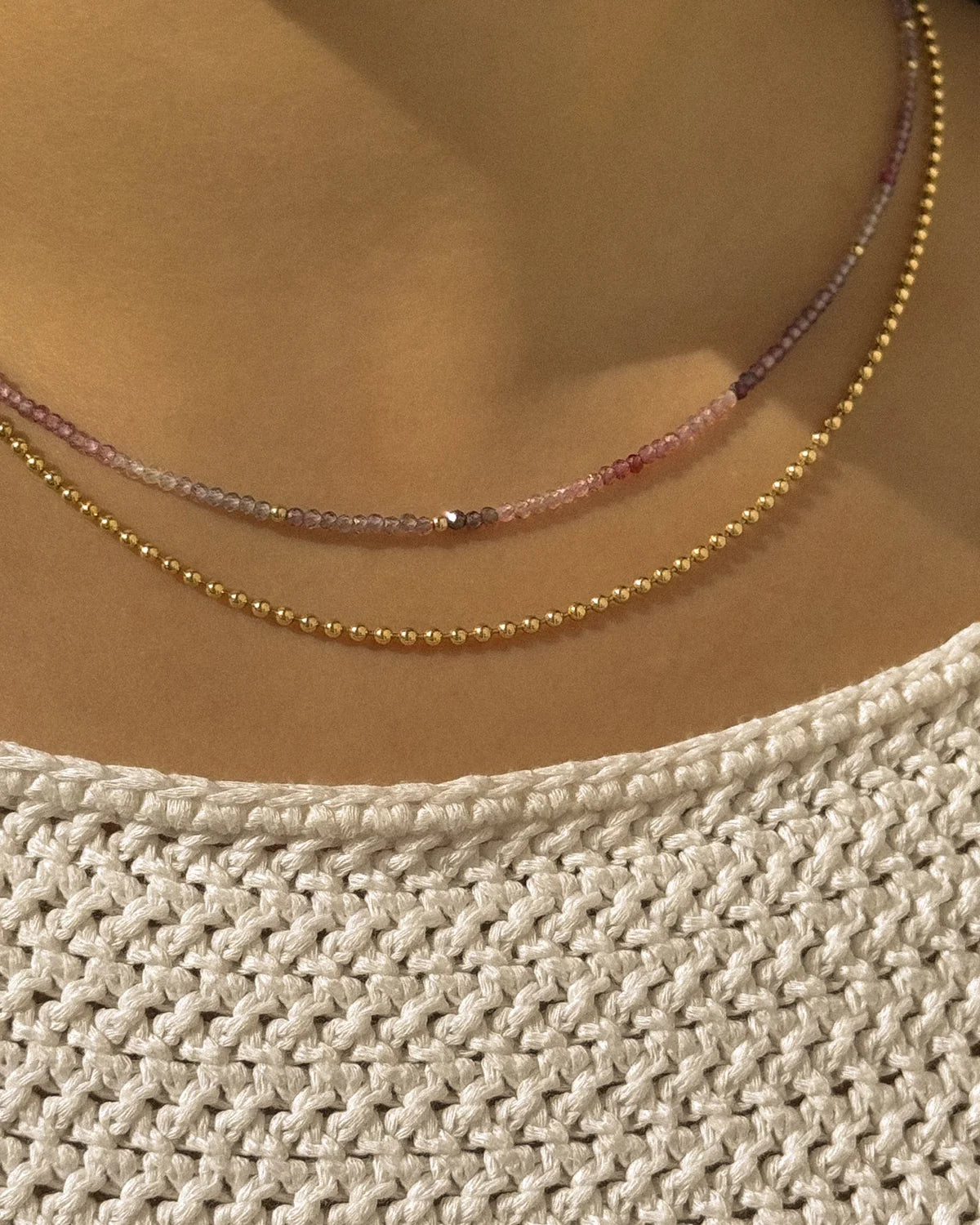 gold ball chain necklace