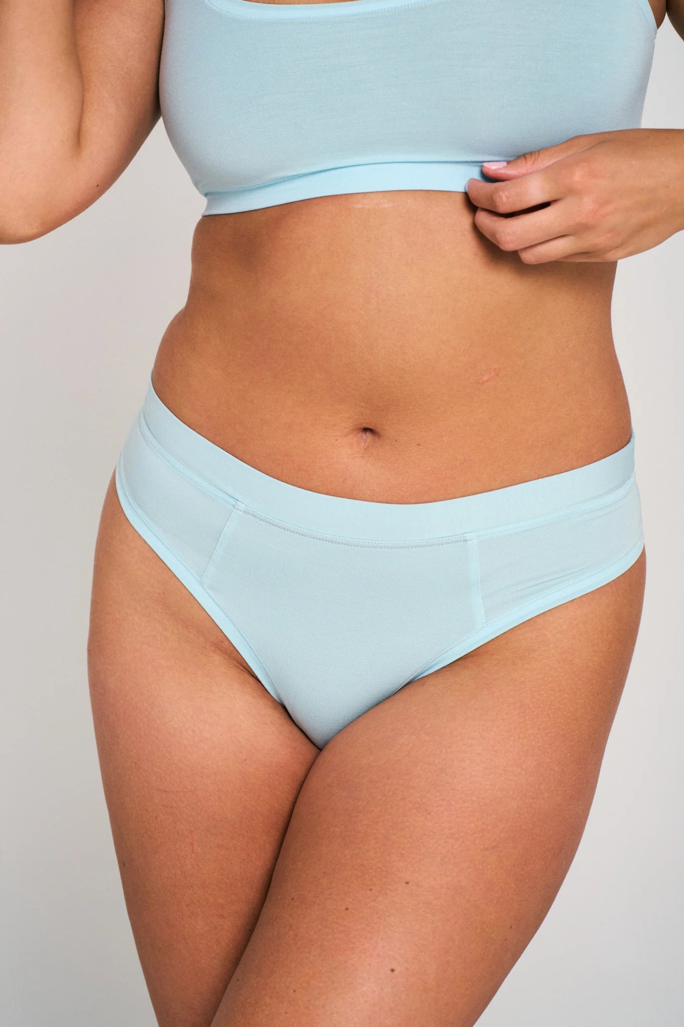 light blue thong underwear