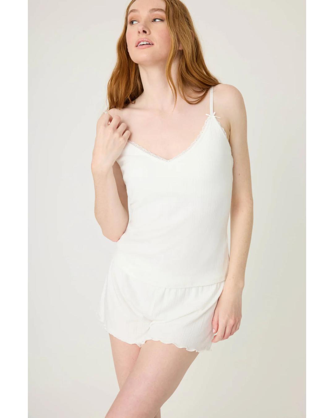 white pointelle camisole