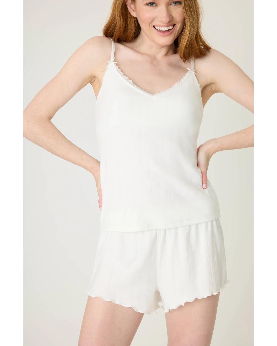 white pointelle camisole
