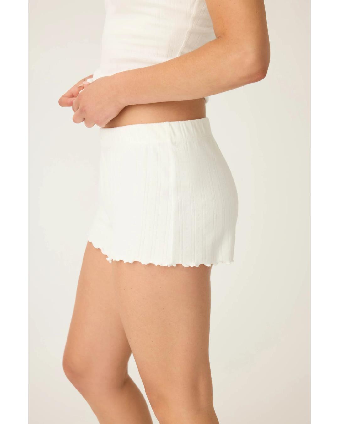 pointelle sleep shorts in white