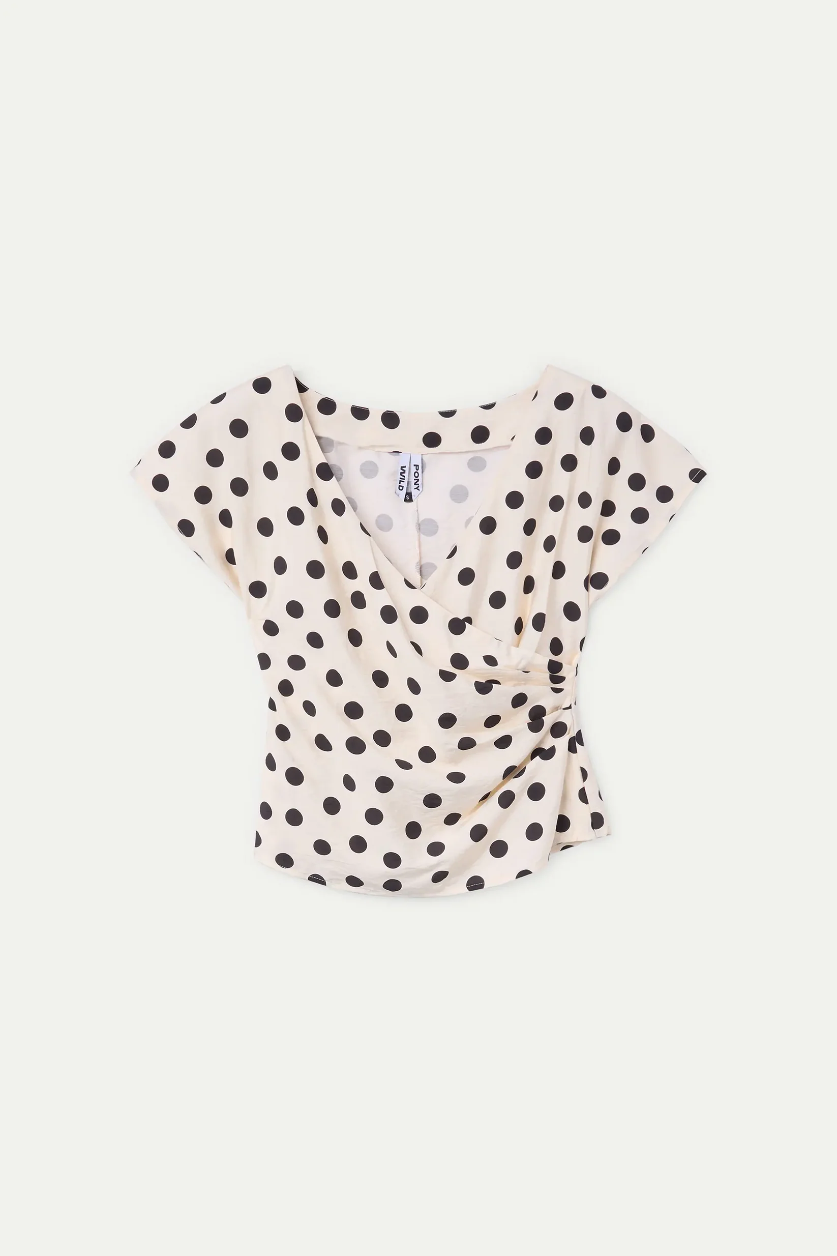 black and white polka dot top
