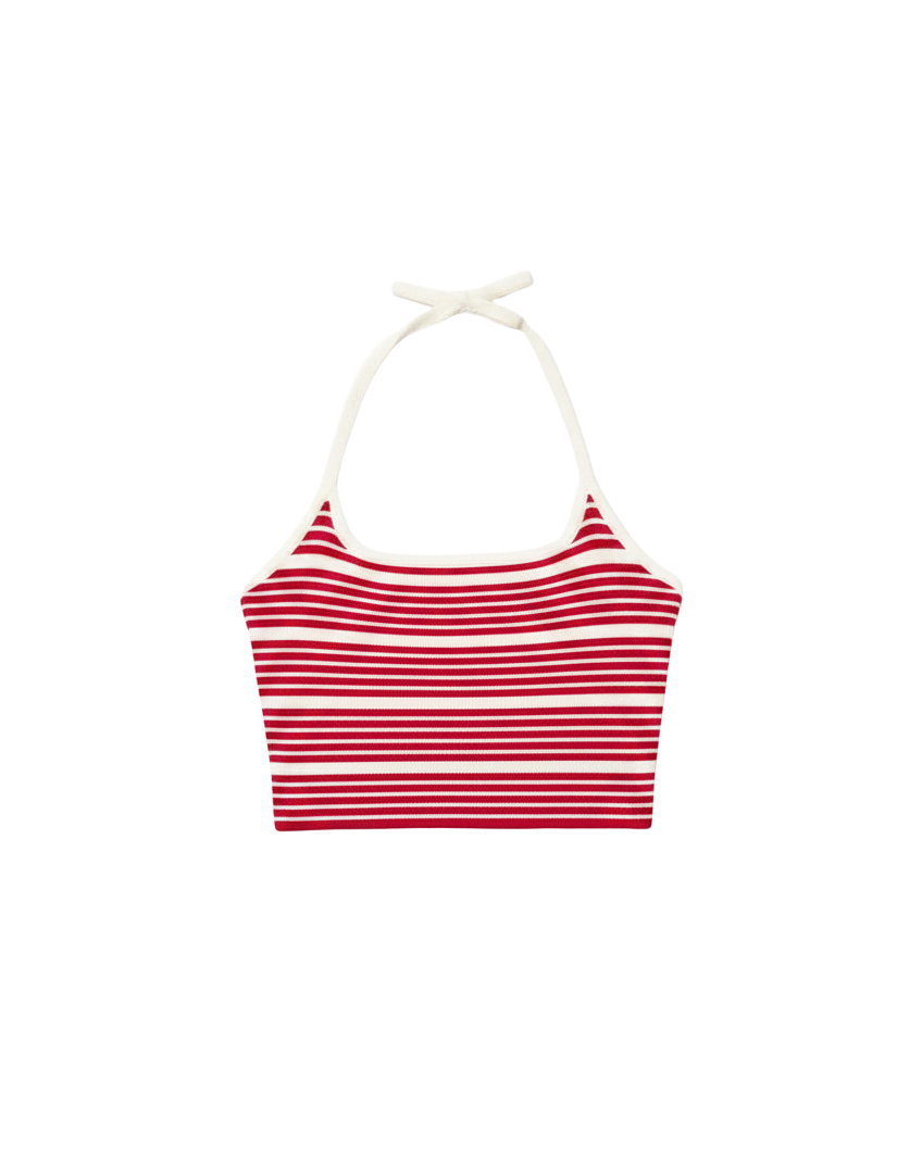 red and white stripe halter tank top