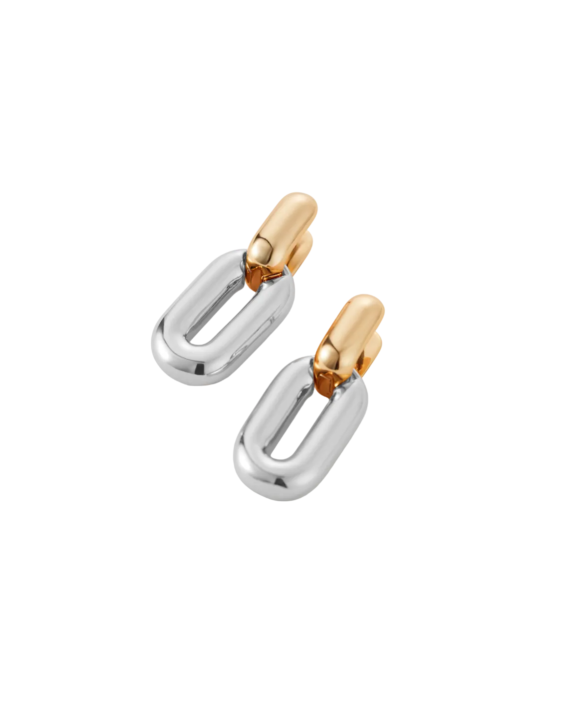 two tone link earring