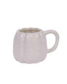 white pumpkin shaped mug