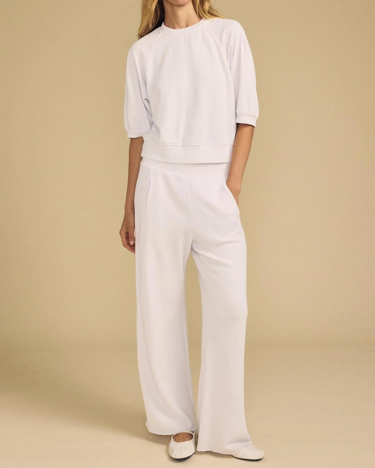 wide leg off white sweatpant