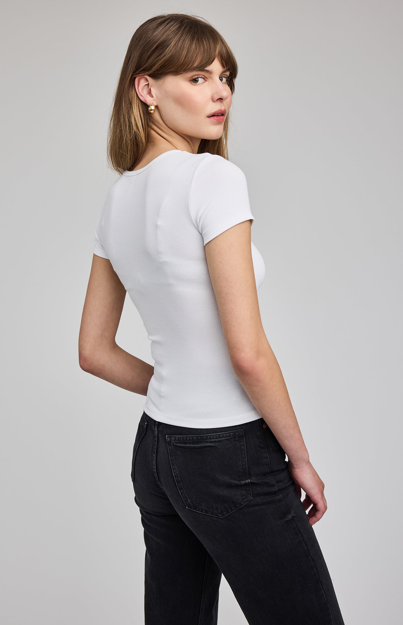 white short sleeve top
