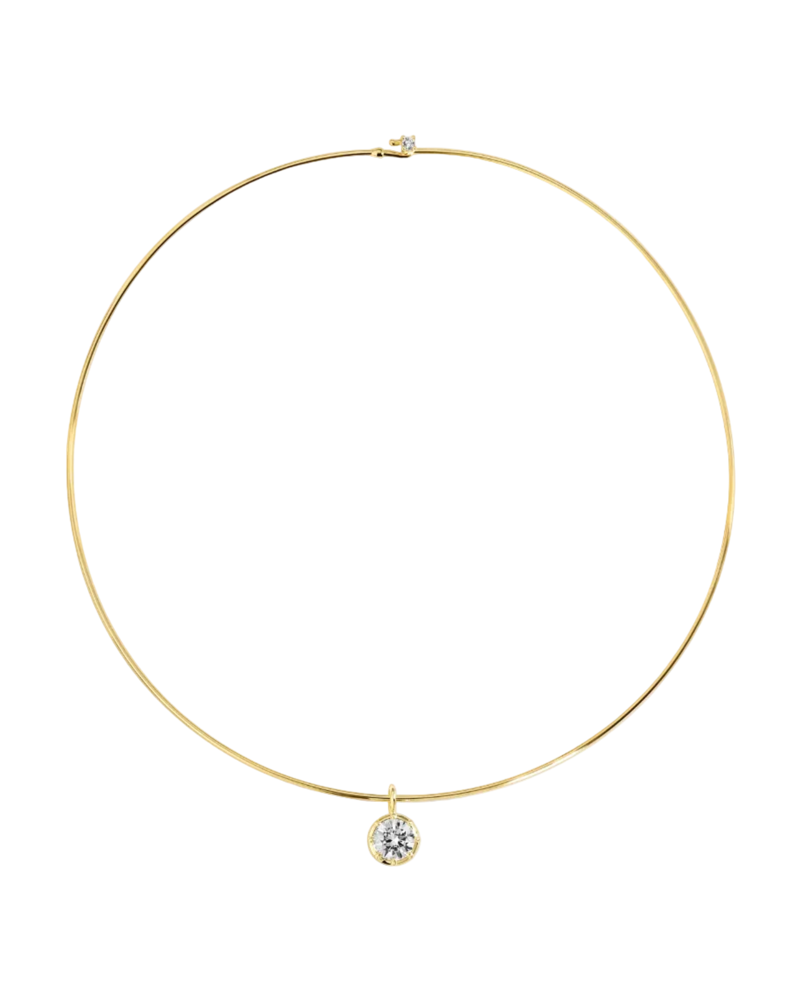 gold collar necklace with drop pendant