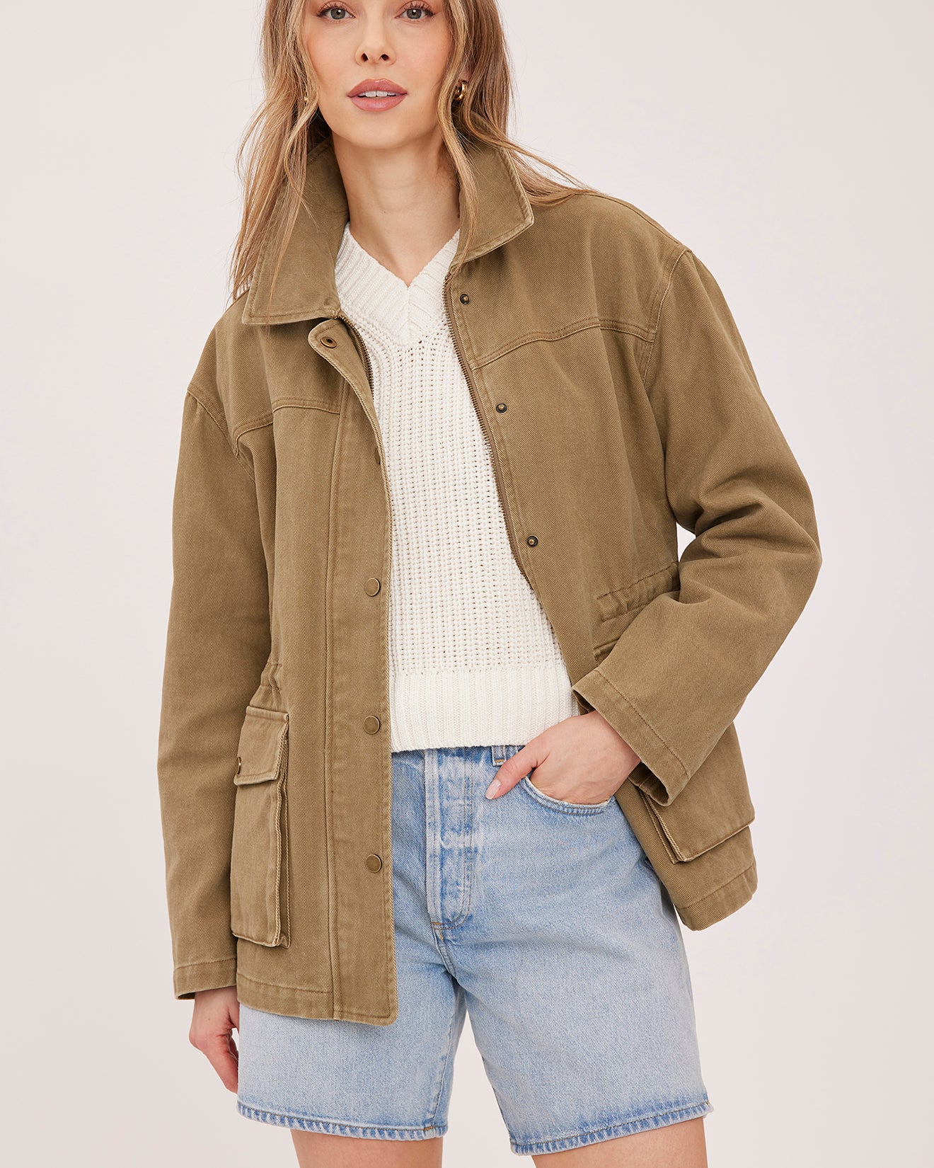 khaki utility jacket