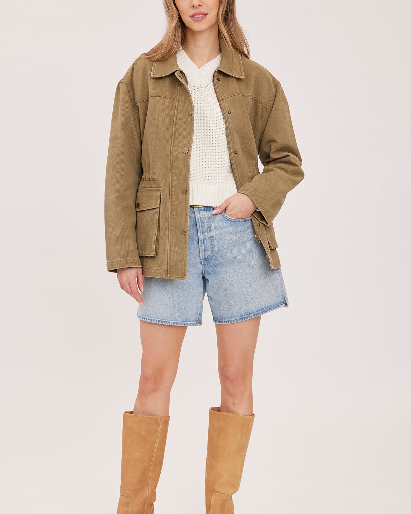khaki utility jacket