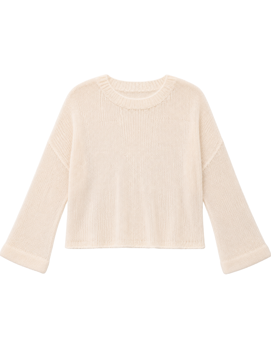 white think knit sweater