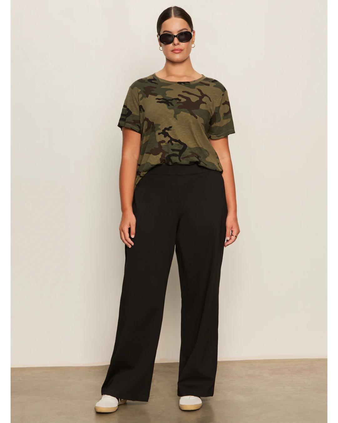 black trousers with straight leg