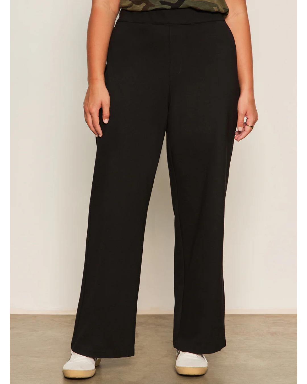 black trousers with straight leg