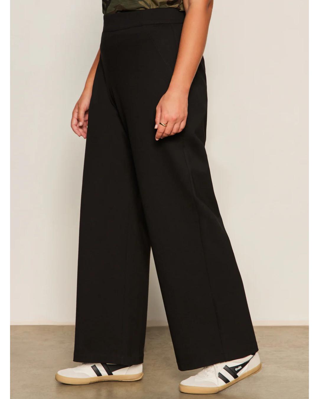 black trousers with straight leg