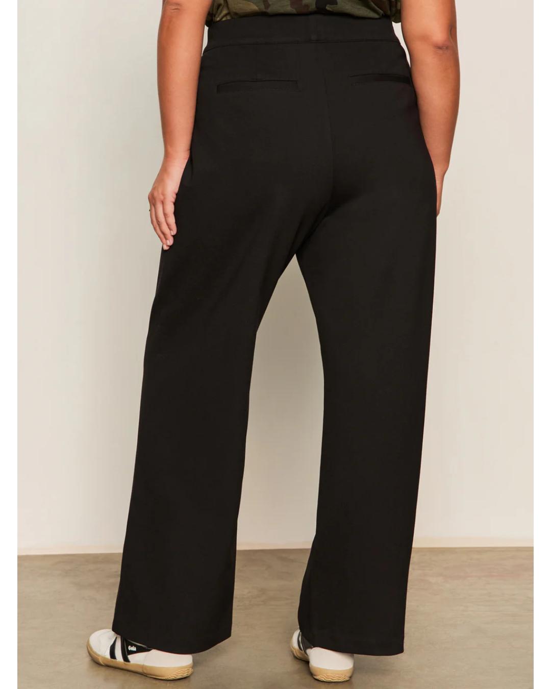 black trousers with straight leg