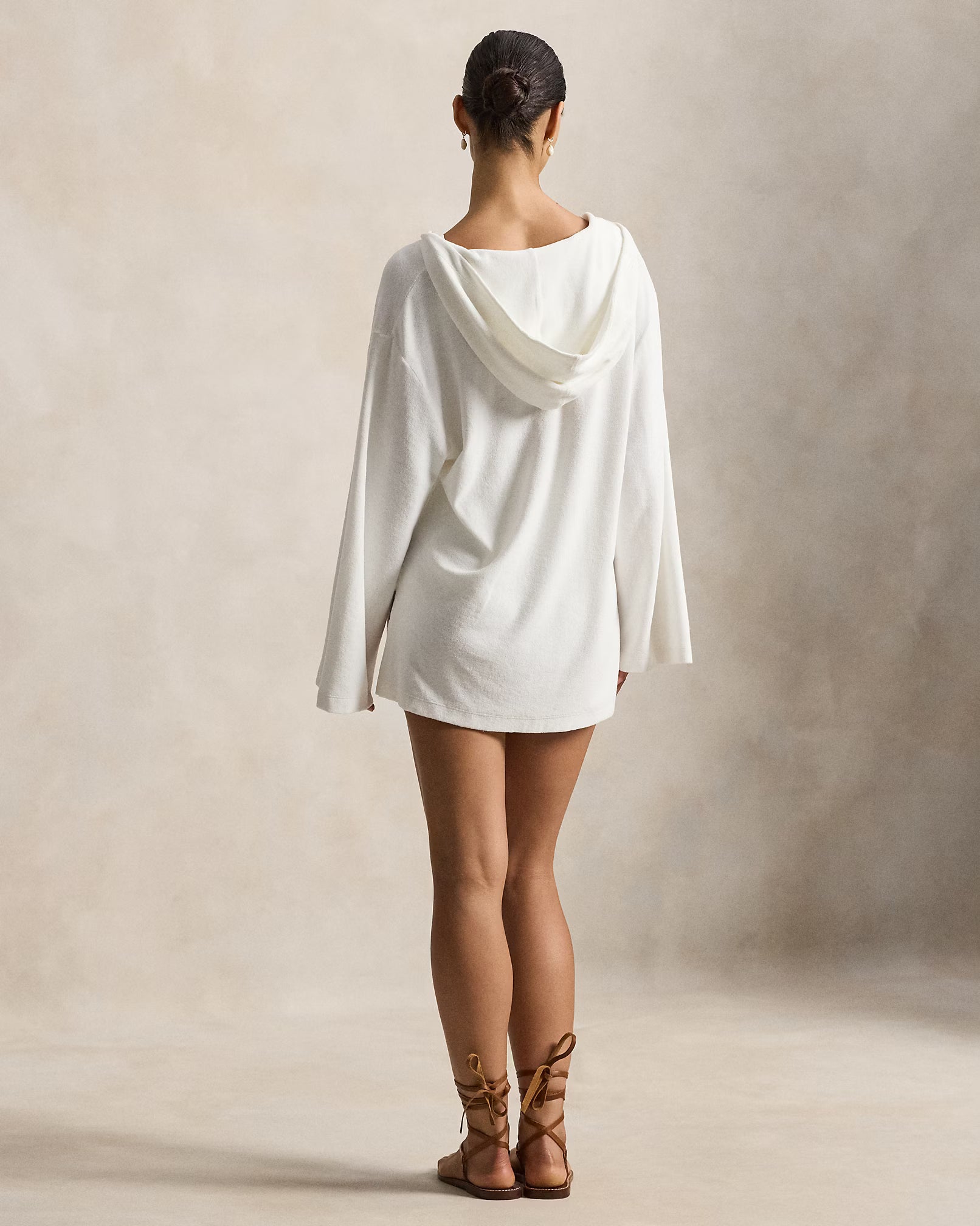 terry cloth hooded tunic cover up