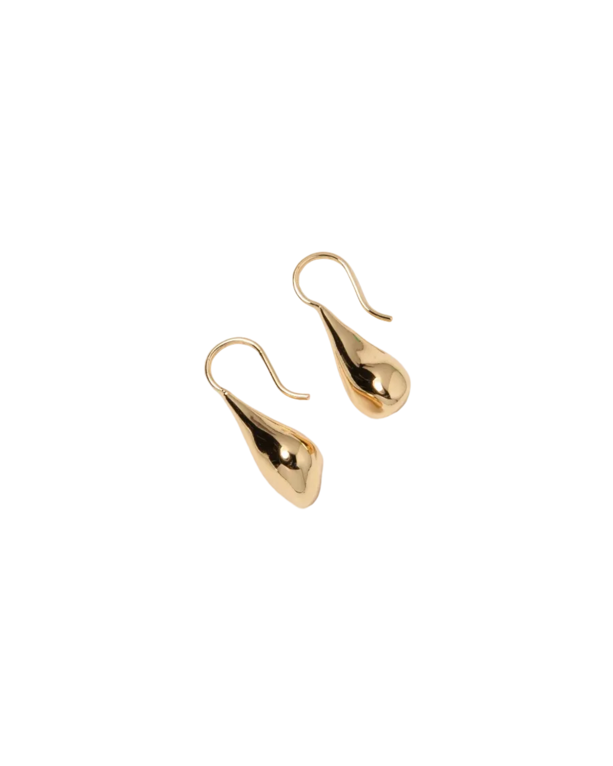 bean shaped gold drop earring