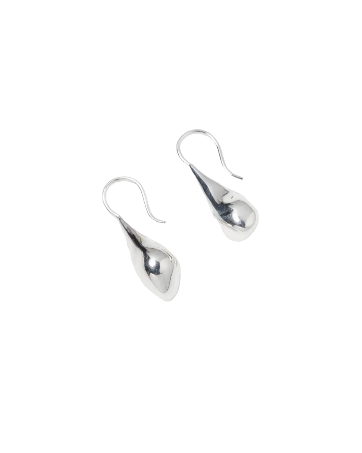 silver bean drop earring