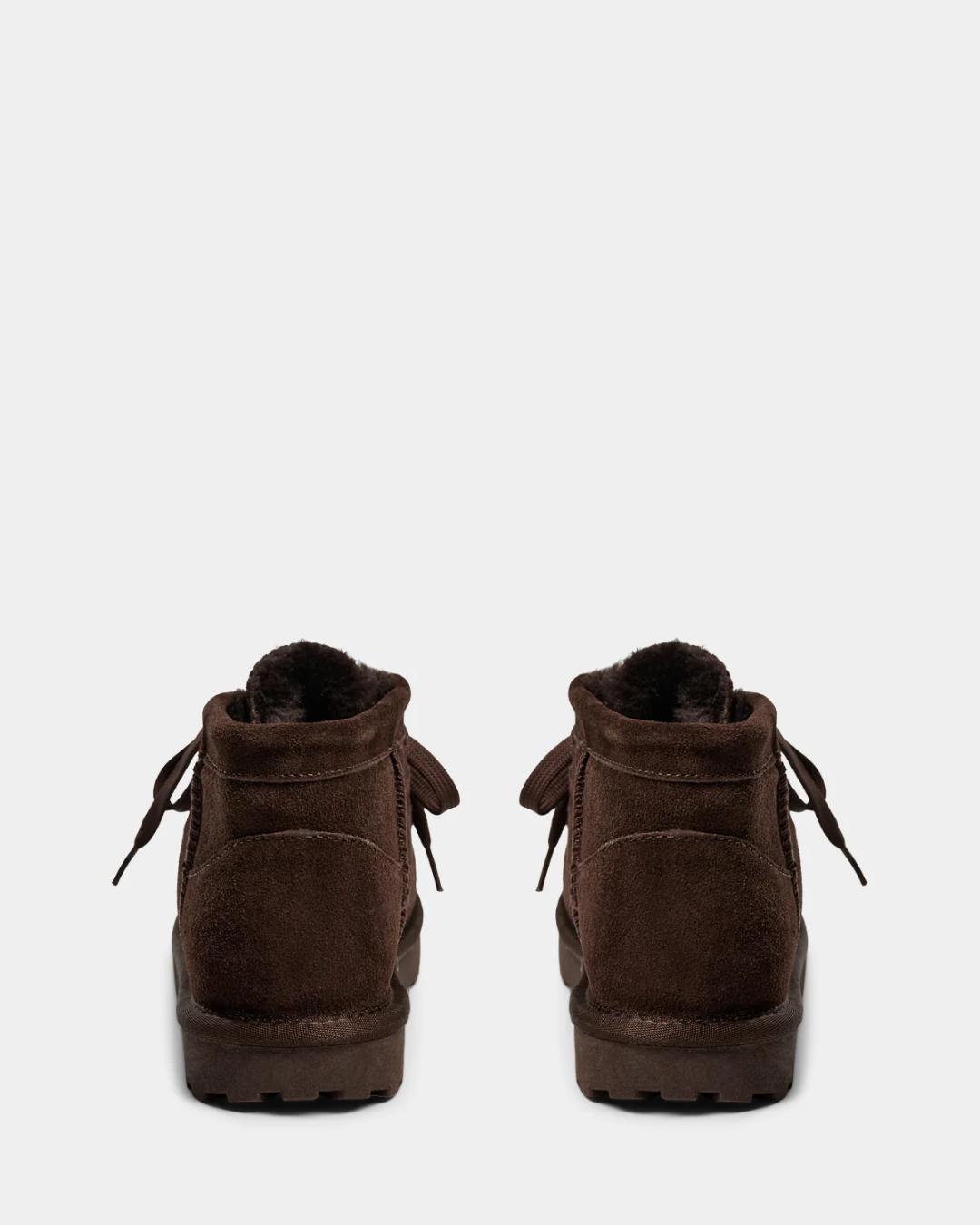 brown suede moccasin shoe