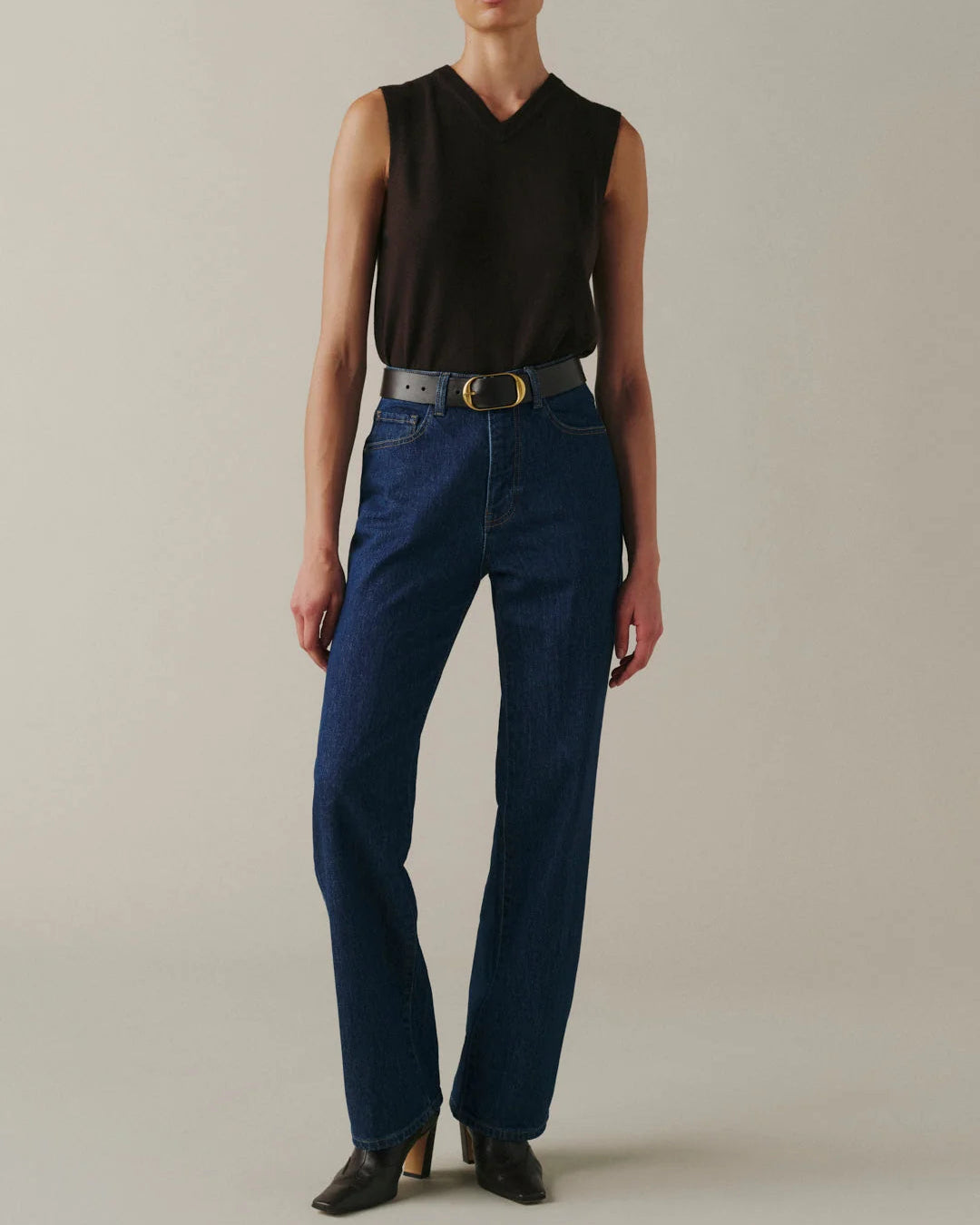 straight medium wash denim pant