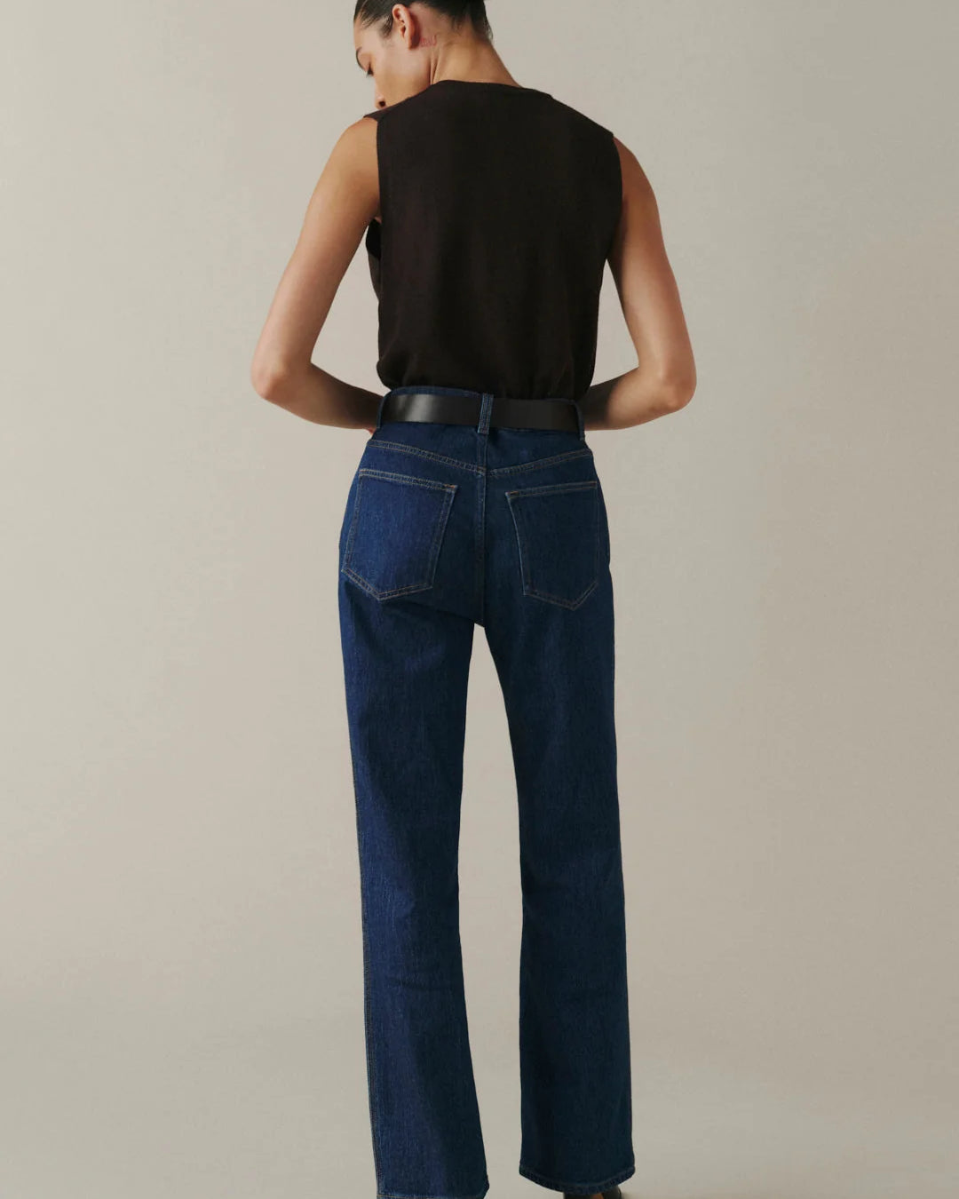 straight medium wash denim pant