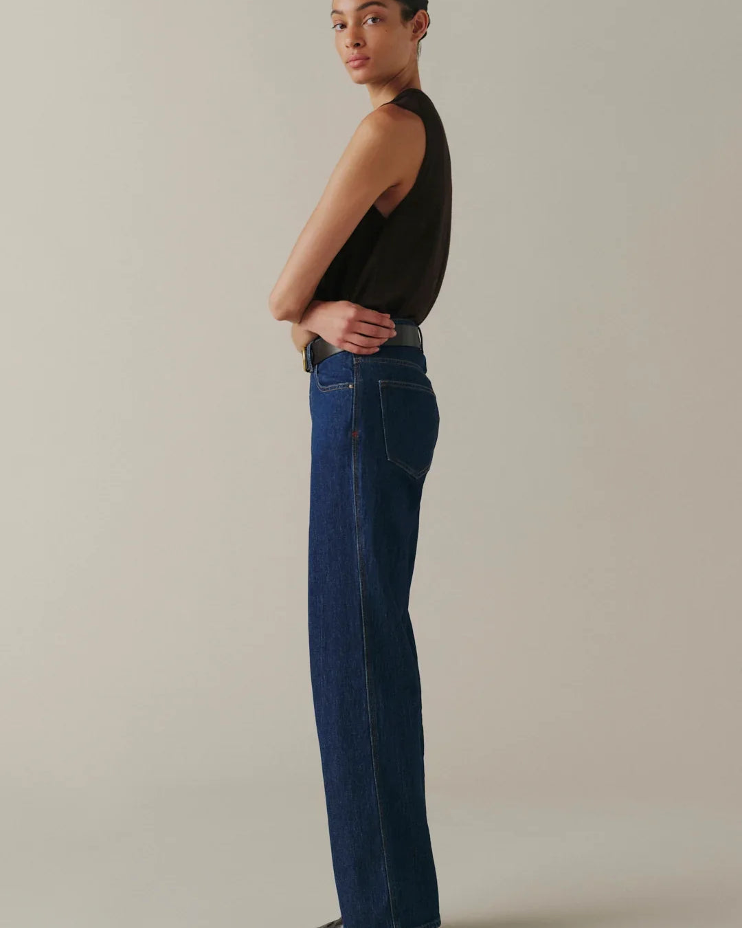 straight medium wash denim pant