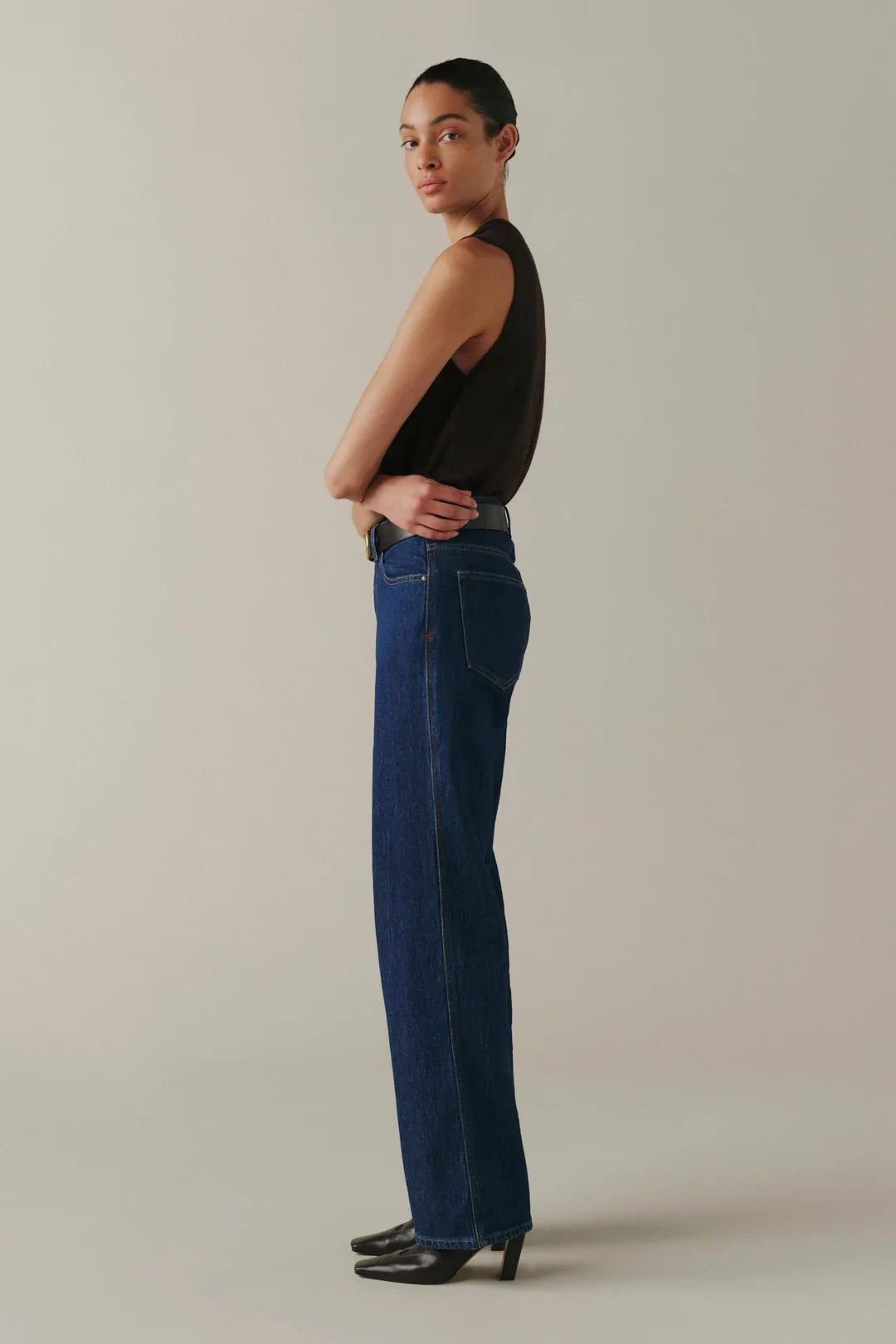 straight medium wash denim pant