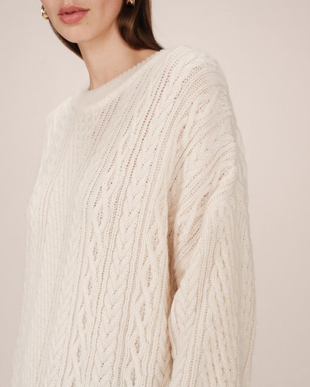cream knit oversized sweater