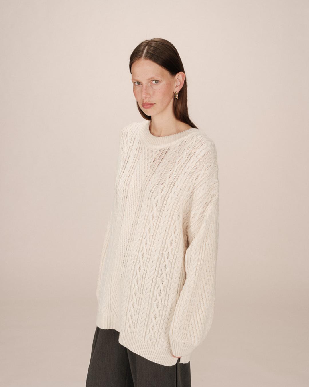 cream knit oversized sweater