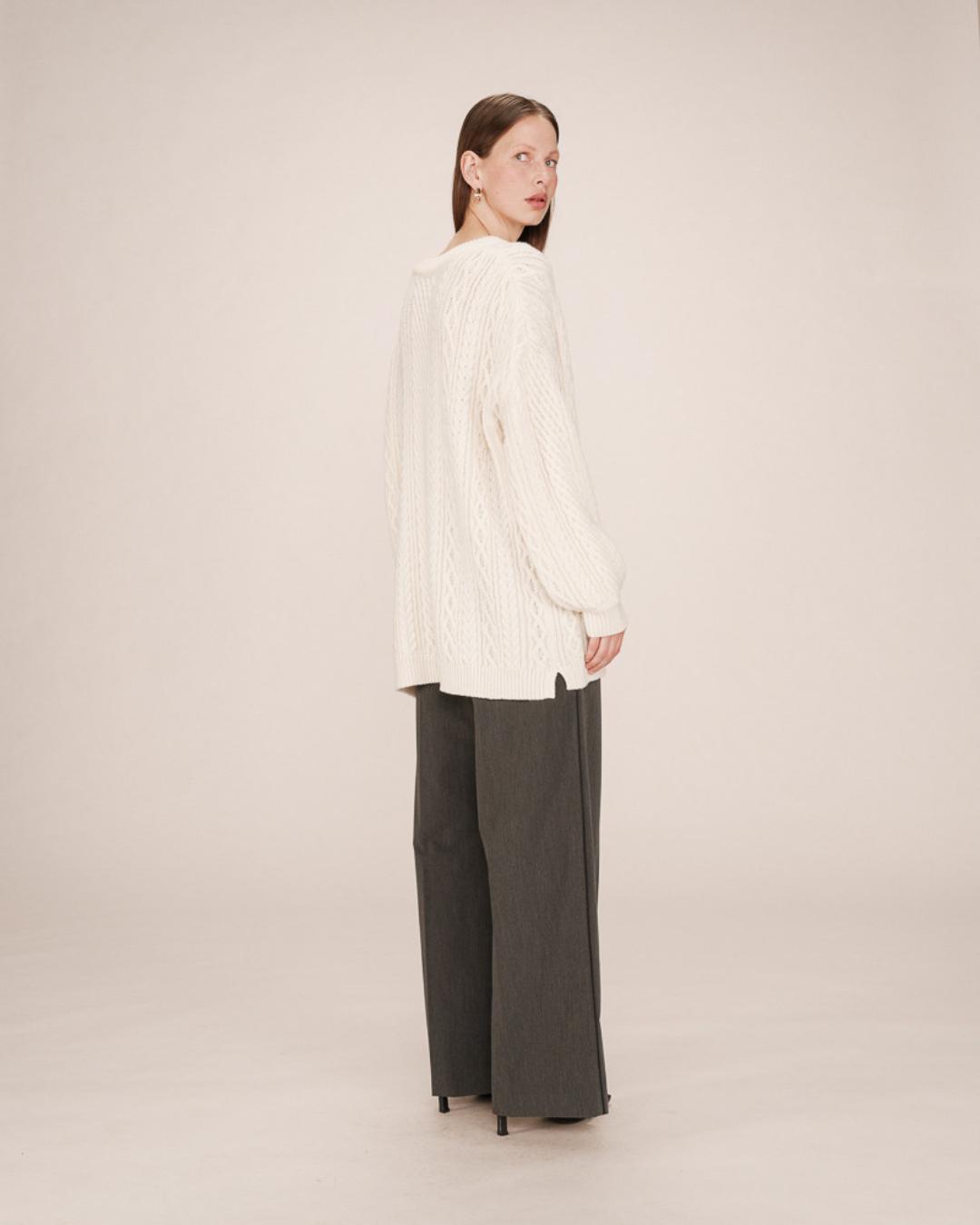 cream knit oversized sweater