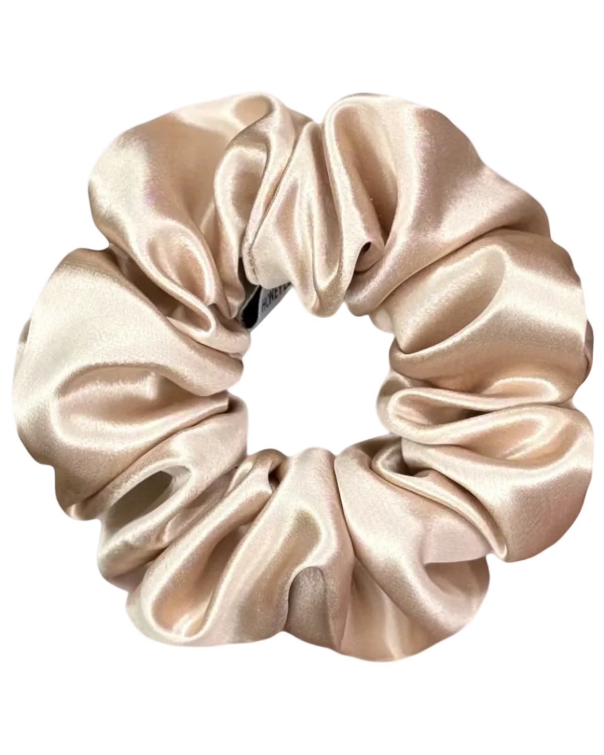beige satin scrunchie